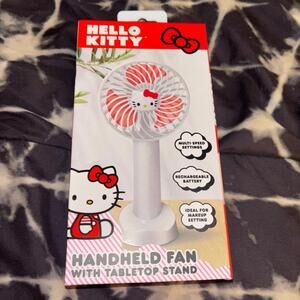 Hello Kitty Handheld Fan With Table Top Stand With Rechargeable Battery